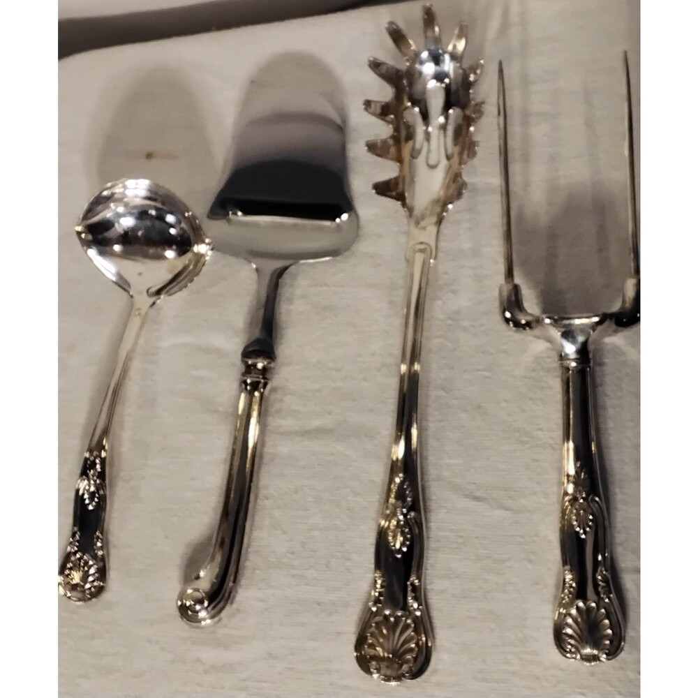 Sheffield Silverplate Serving Pieces 3 & One SS Piece Excellent Condition